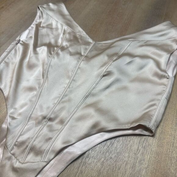 Retrofete Rozik Silk Corset Bodysuit Medium Gathered Bust Boning NWT $325‎ - Picture 14 of 16